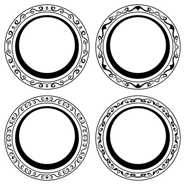 Marco círculo negro conjunto — Vector de stock