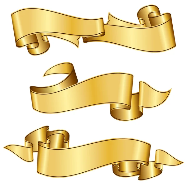 Colección de cinta de oro — Vector de stock