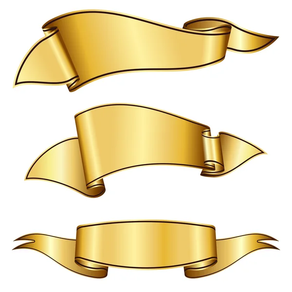 Золотая коллекция лент — стоковый вектор