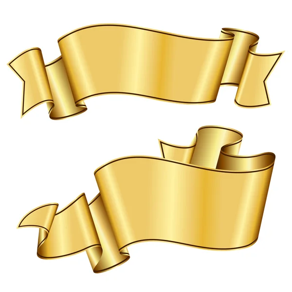 Sammlung von Goldbändern — Stockvektor