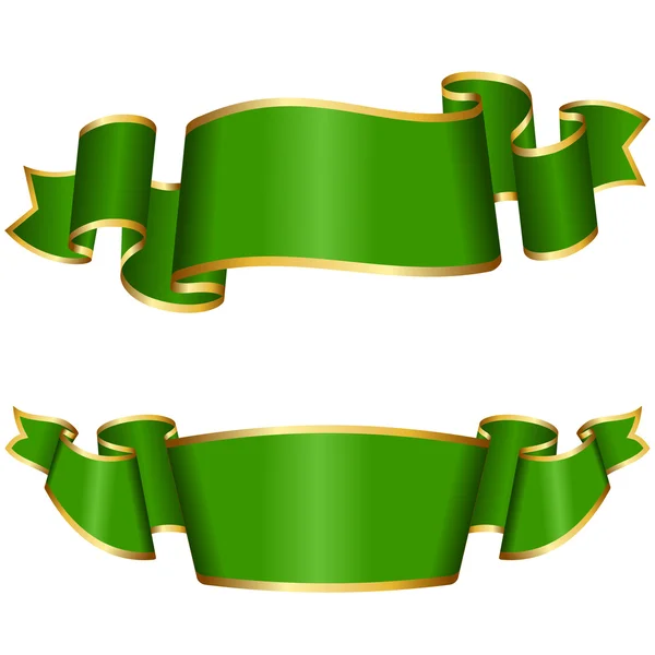 Зелений стрічки колекції — стоковий вектор
