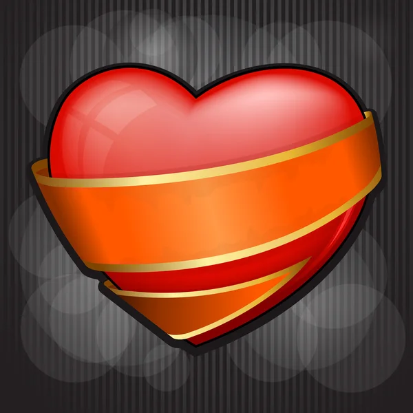 Aftelkalender voor Valentijnsdag hart — Stockvector