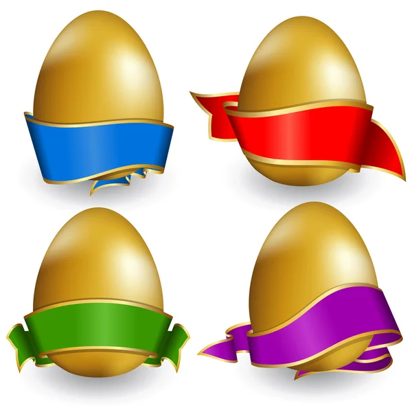 Gyűjtemény húsvéti tojás szalaggal — Stock Vector