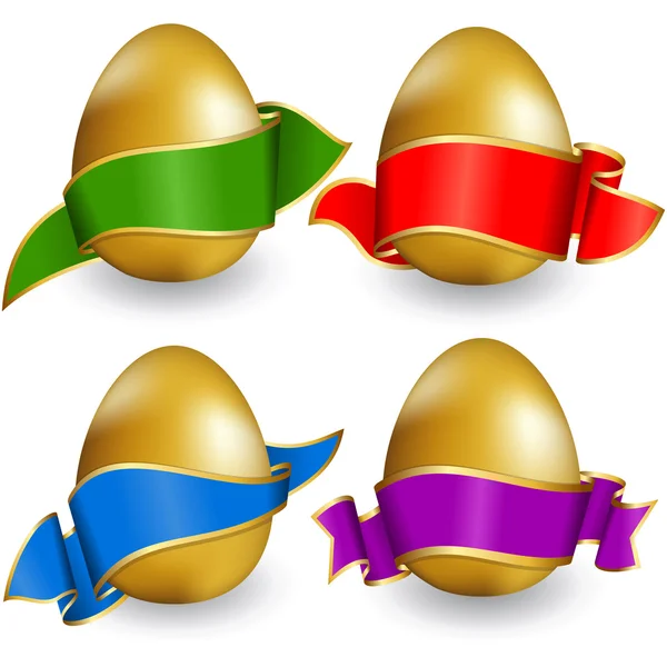 Gyűjtemény húsvéti tojás szalaggal — Stock Vector