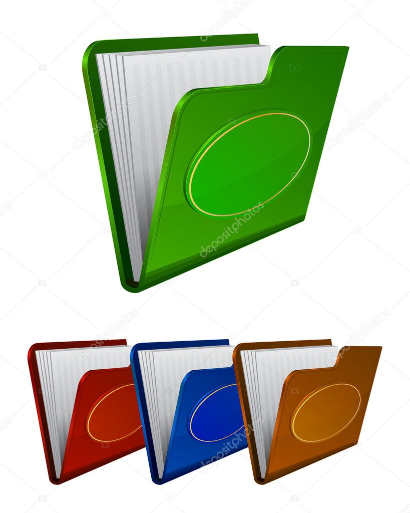 Set vector folder icon