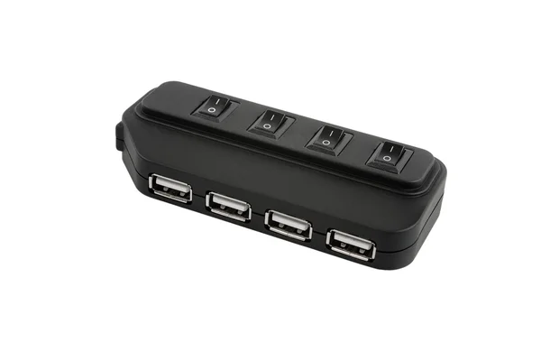Dispositivo de concentrador USB negro —  Fotos de Stock