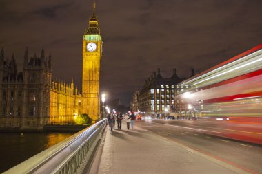 The Big Ben and the Parliament by night clipart