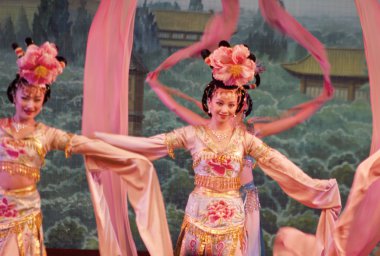 Artists dance in the Tang Dynasty Dancing Show clipart