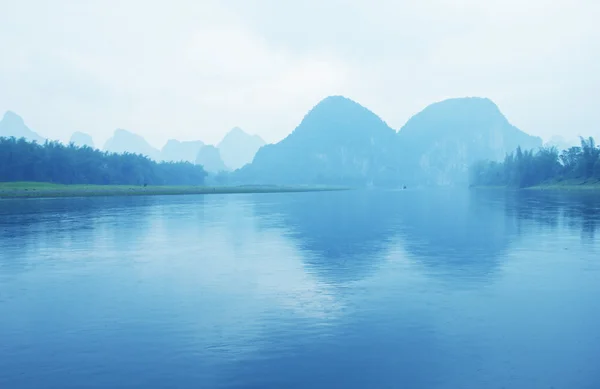 stock image The Li River and karst mountains