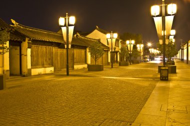 Calm street in Shanghai clipart