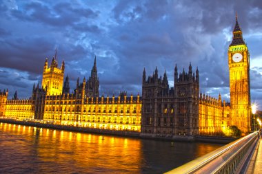 Parlamento ve big ben geceler, london, İngiltere