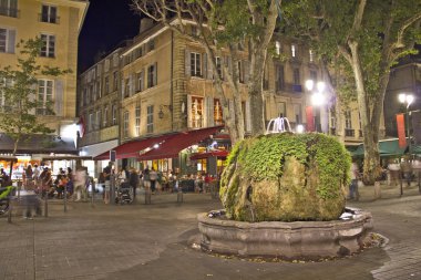 Night view of Aix-en-Provence, south of France clipart