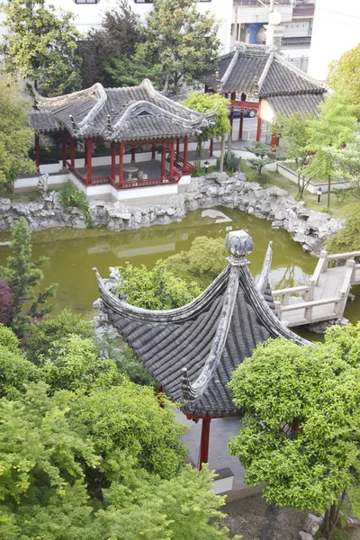 Aerial view of an Asian garden — Stock Photo, Image