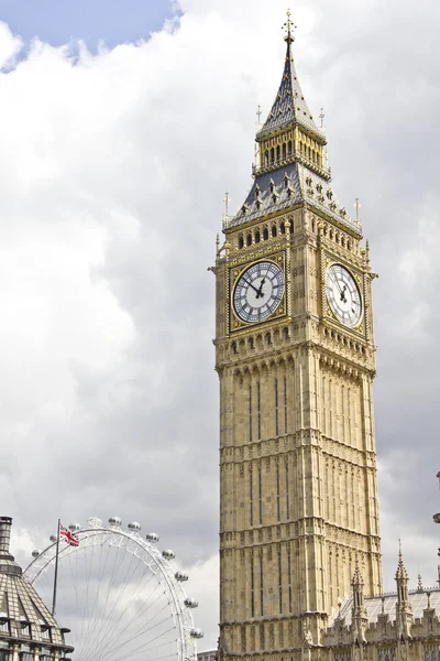 Big Ben and London Eye — Stock Photo, Image