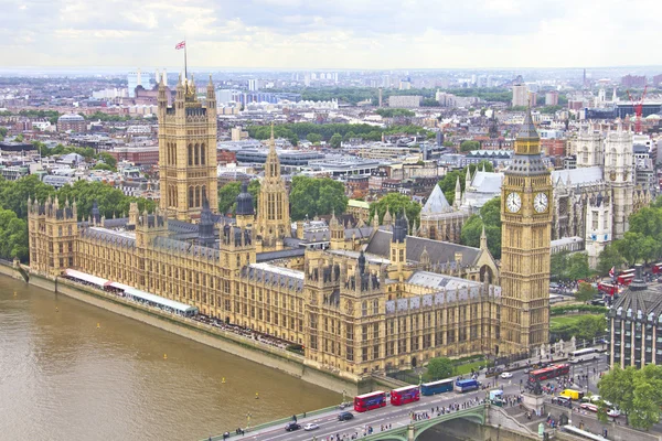 伦敦，英国的鸟瞰图 — 图库照片