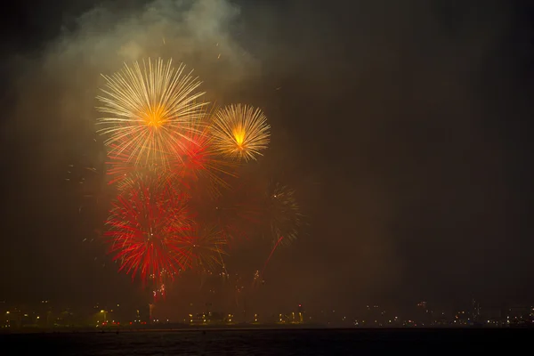 stock image Fireworks by the beach