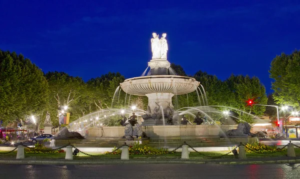 La Rotonde fountain, center of Aix-en-Provence, south of France — Stock Photo, Image