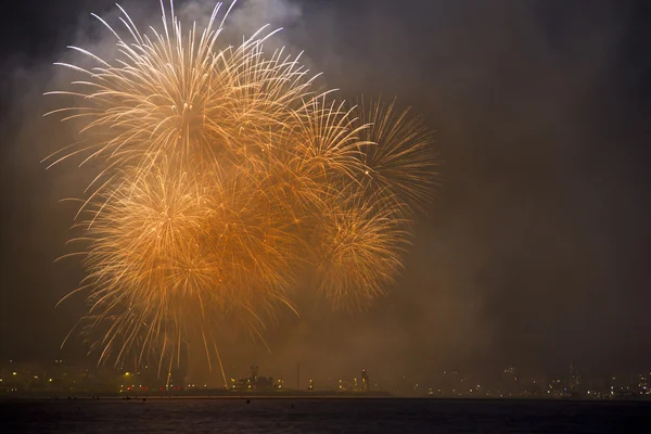 stock image Fireworks near the sea