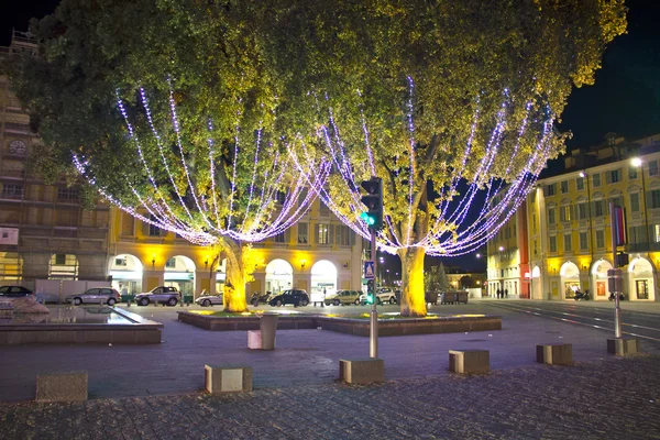 La città di Nizza decorata per Natale — Foto Stock