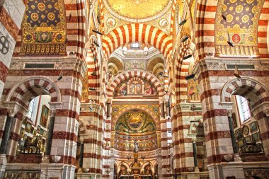 Cathedral Notre Dame de la garde in Marseille, France clipart