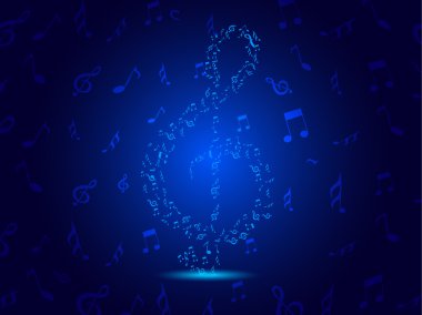 Ornament from notes music background. clipart