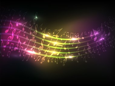 Musical wave vector background. clipart