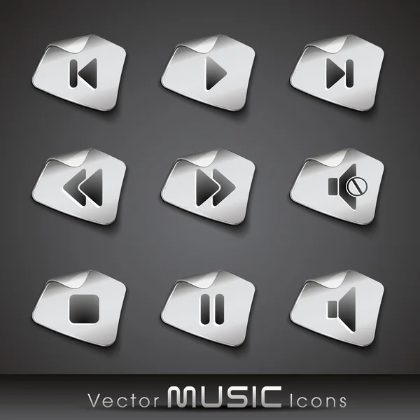 Vektor metál zene ikonok — Stock Vector