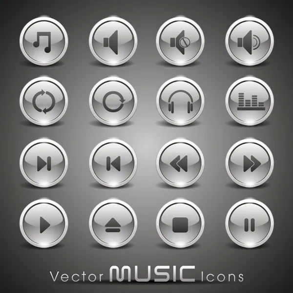 Vektor zenei ikonok, több zenei termékek esetében kérjük, látogasson el a port — Stock Vector