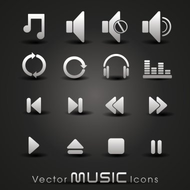 daha fazla müzik ürünler için lütfen gri müzik simgeler, vektör bizim