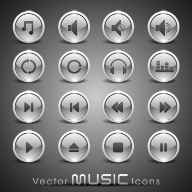 Vector music icons,for more music products please visit Our port clipart