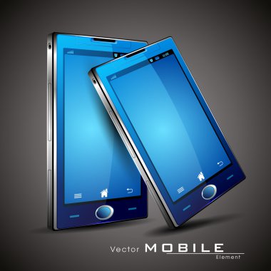 Modern vector touchscreen smart-phone clipart