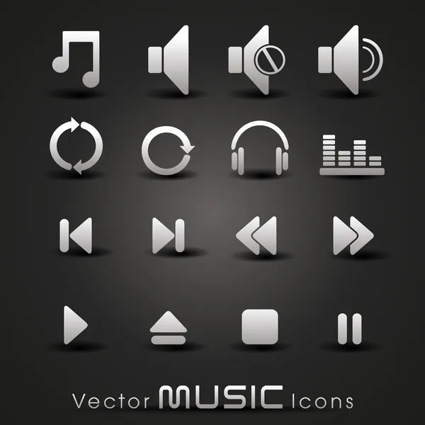 Grijze muziek pictogrammen, vector voor meer muziekproducten bezoekt u onze — Stockvector