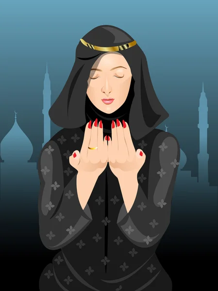 Молодая мусульманка в хиджабе — стоковый вектор