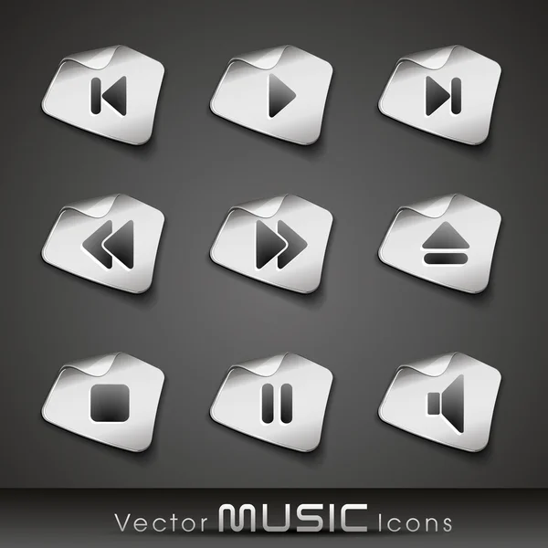 stock vector Vector metallic music icons