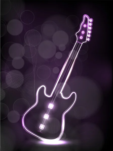 Soyut neon gitar. — Stok Vektör
