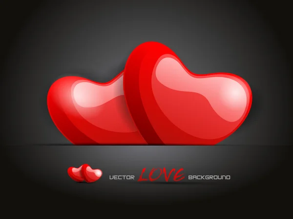 Ilustración vectorial un corazón de amor par en fondo abstracto . — Vector de stock