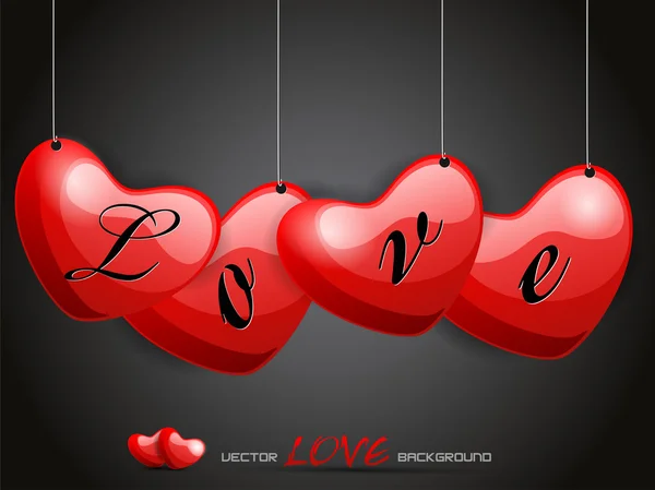 Illustration vectorielle pendaison coeur d'amour avec taxe d'amour élégant . — Image vectorielle