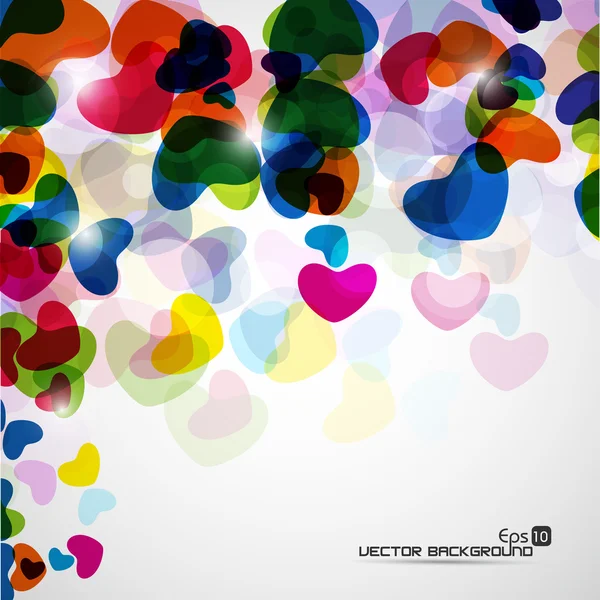 Absztrakt háttér színes szívvel, és szeretni vector illustr — Stock Vector