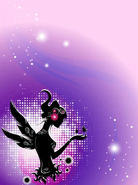 Fairy silhouet op abstracte achtergrond, bezoek onze portfolio voor — Stockvector