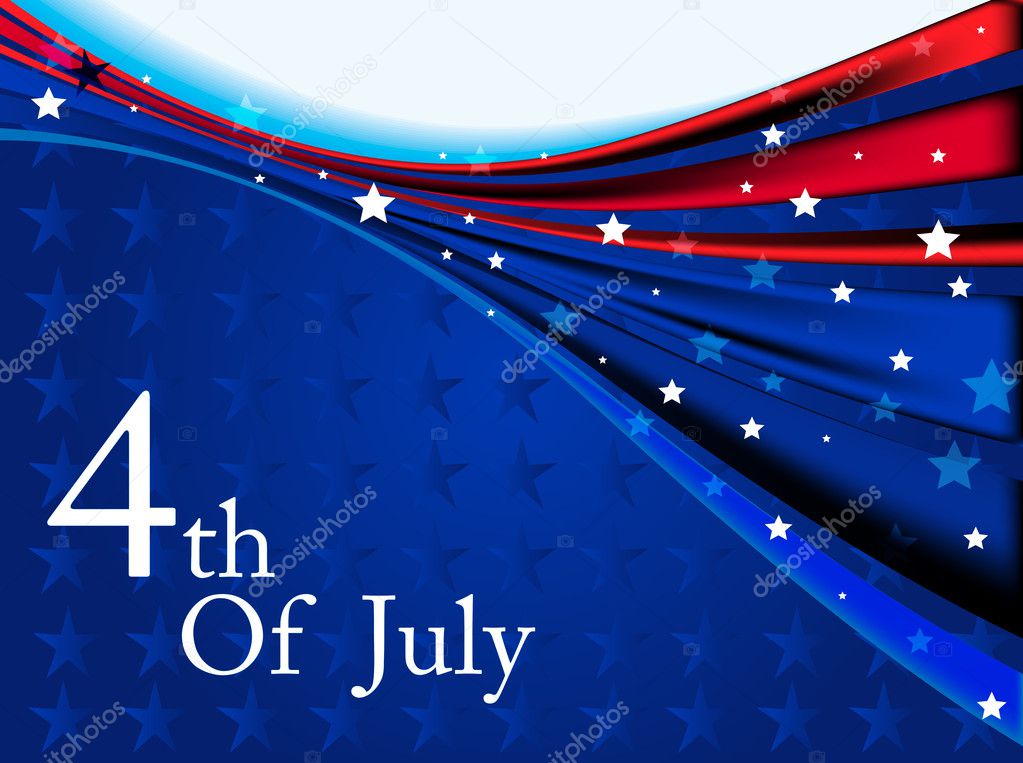 American flag background with stars and waves symbolizing 4th j