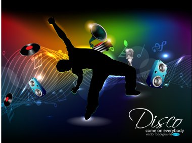 Abstract colorful music dance background design for musical eve clipart