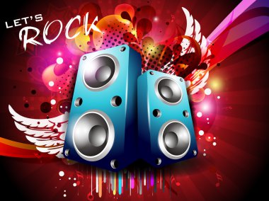 Illustration on a musical theme colourful lights abstract backgr clipart