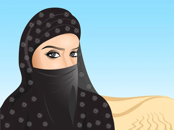 Szép muszlim nő hidzsáb아름 다운 무슬림 여성 hijab. — Stock Vector