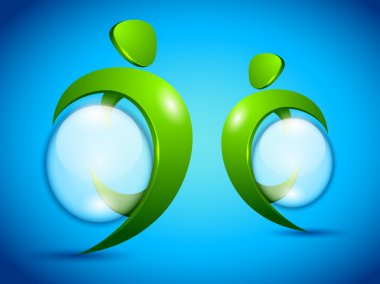 Vector green with water bubble clipart