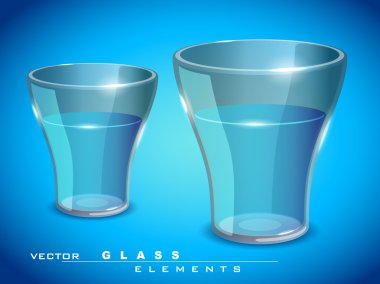 Vector glossy glass of water clipart