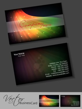 Business card template or visiting card set. EPS 10. Vector illu clipart