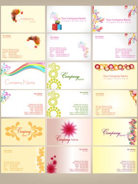 Set of colurfull business cards . clipart