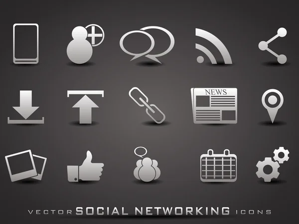 Vector social networking iconen — Stockvector