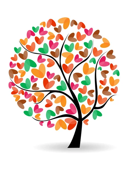 Illustration vectorielle d'un arbre d'amour sur fond blanc isolé . — Image vectorielle