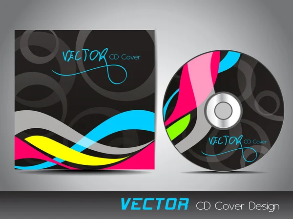 Svart abstrakt CD-omslag. — Stock vektor